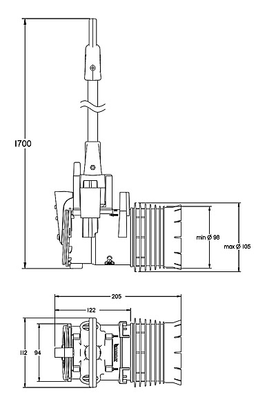 Универсальный обратный клапан 110 для бетонных колодцев (с вынимаемой крышкой)