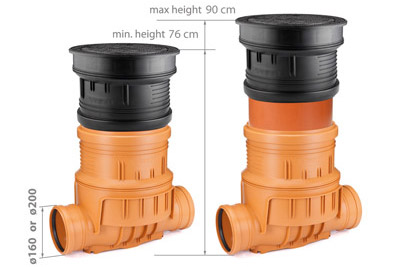 Height-adjustable wells with backwater valve NEW 2019